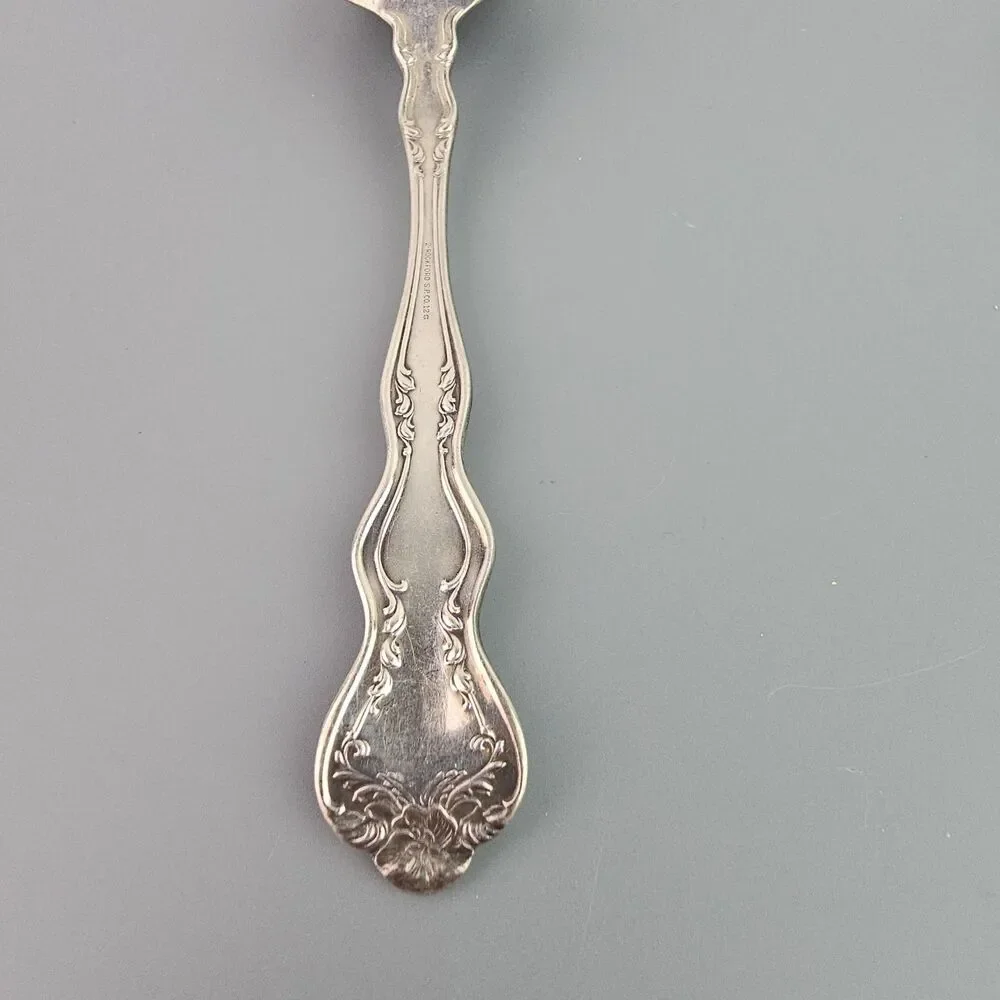 3 Vintage Rockford S.P. Co.12 star Silver Plated Serving Spoons 8 inch Floral